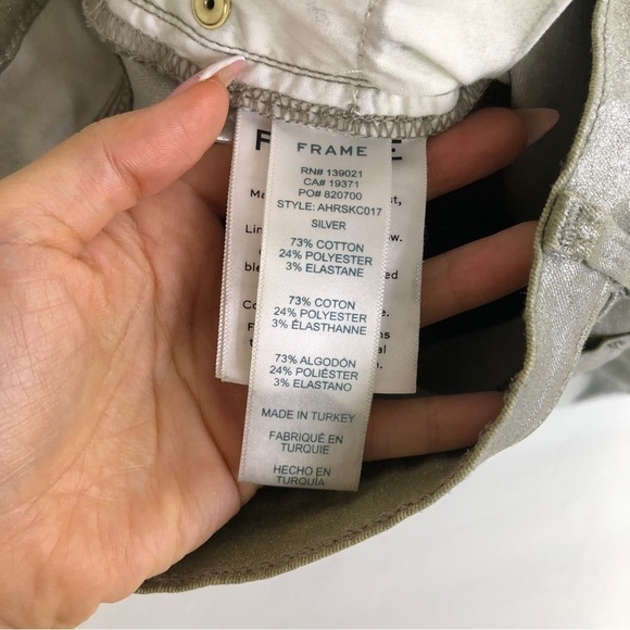 FRAME silver metallic Ali High Rise Cigarette Jeans - Picture 8 of 12